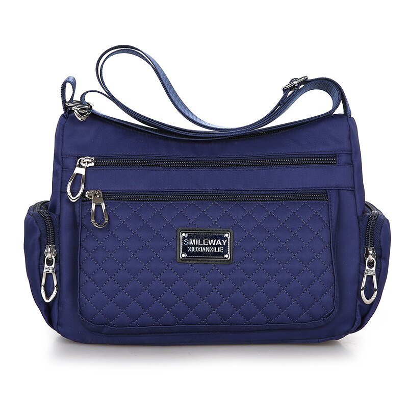 Donne di Lusso messaggero Borsa in nylon Impermeabile Borse a Spalla casuale superiore-maneggiare Signore Della Borsa di Viaggio Delle Donne Crossbody Borsa: Blu profondo