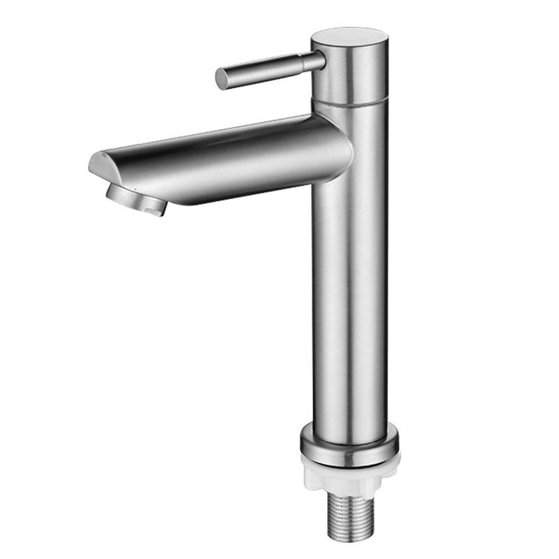 Rvs Kraan Enkel Koud Wastafel Kraan Badkamer Metalen Kraan Keukenkraan: 18.5x11.5x6.2cm