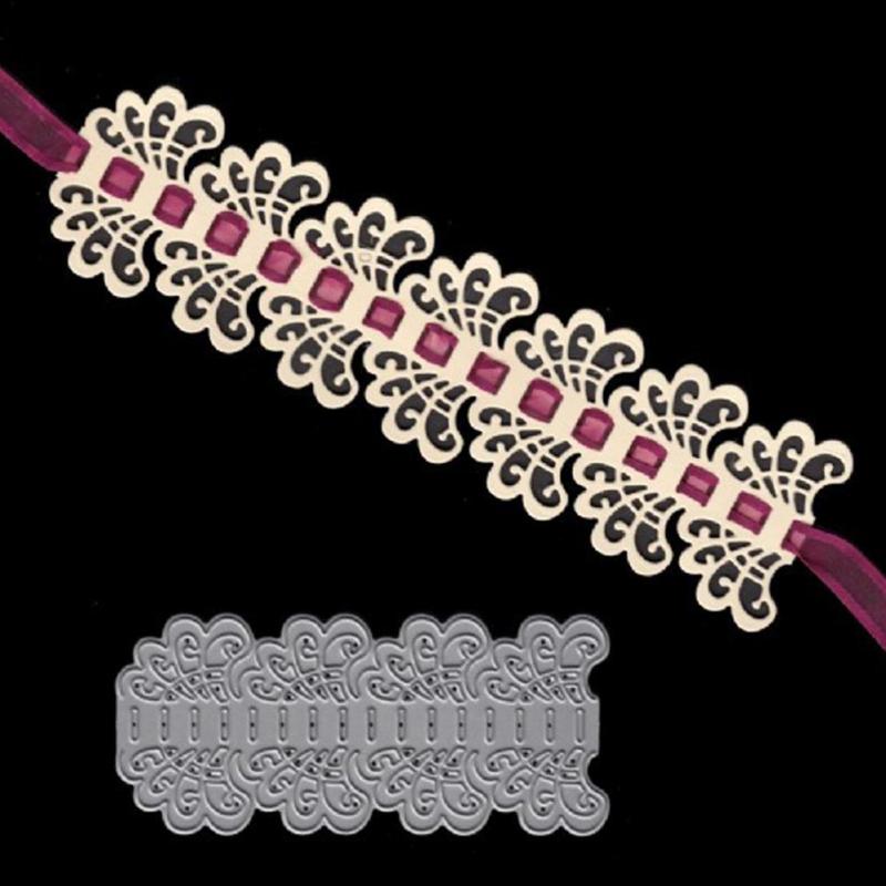 Lace Flower Edge Border Metal Cutting Dies Stencils for DIY Scrapbooking Decorative Crafts Embossing Paper Cards