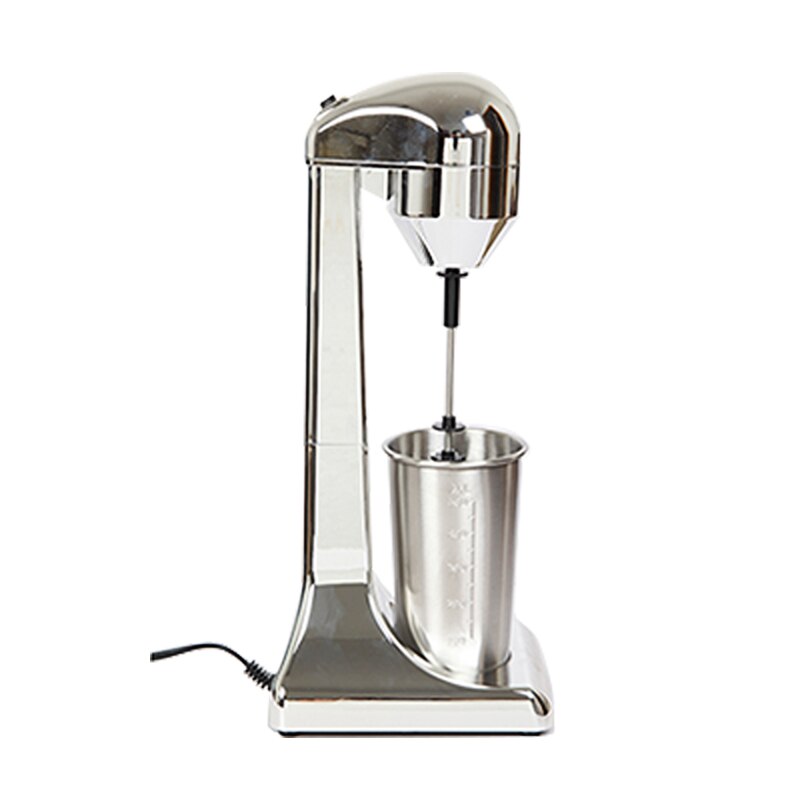 220V Electric Milk Frother Portable Food Mixer Kitchen Coffee Blender Mixing Blender Multifunctional Food Milkshake Foam Maker: Silver-silver cup