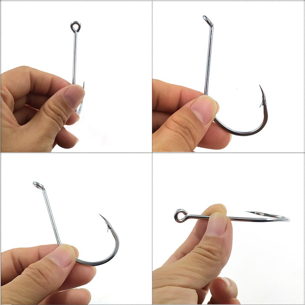 INFOF 20pcs Fishing Hooks Saltwater Octopus Single Hooks 1/0#-9/0# Stainless Steel Wide-Gap Bait Worm Hooks