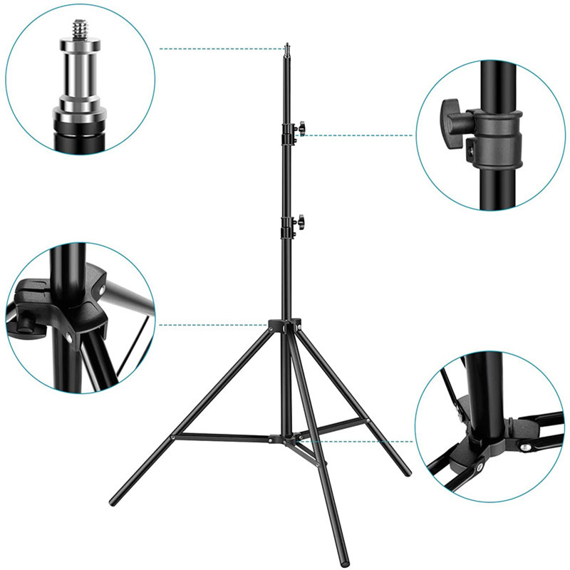 Photography Heavy Duty Tripod Stand Sturdy Aluminum Alloy Floor Selfie Ring Light For Studio Umbrella Backdrop LED Panel