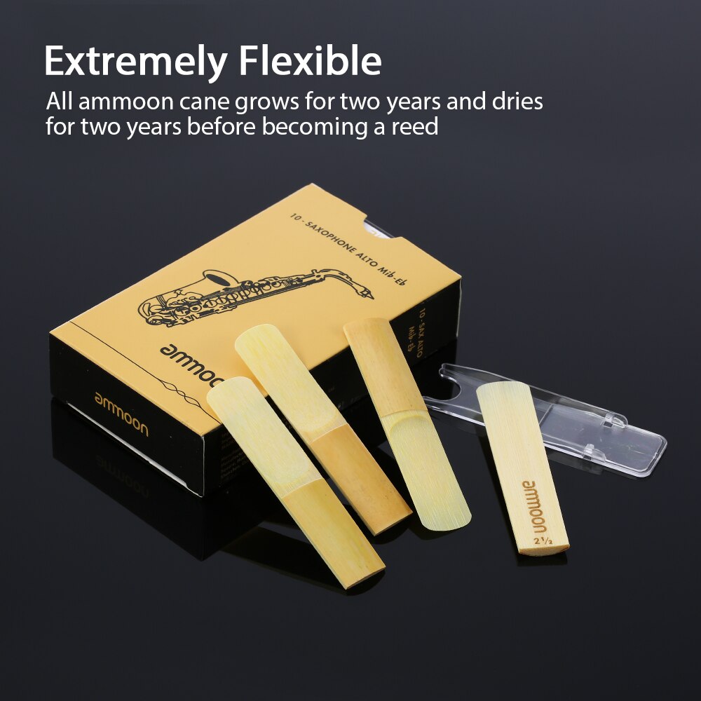 Ammoon 10 stuks/doos altsaxofoon rieten sterkte 2.5/ 3.0 saxofoon traditionele rieten saxofoon accessoires