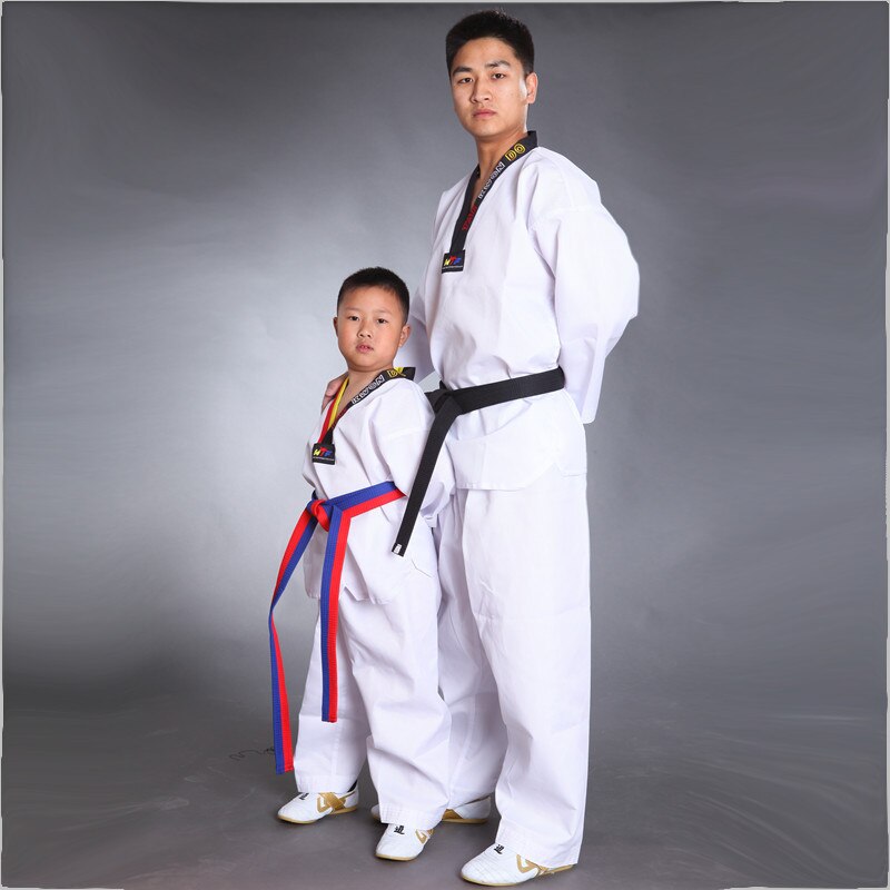 Di alta Qualità del cotone traspirante junior Dobok Taekwondo bambino ragazze e ragazzi WTF approva karatè uniforme vestiti di formazione tuta T20: XXS