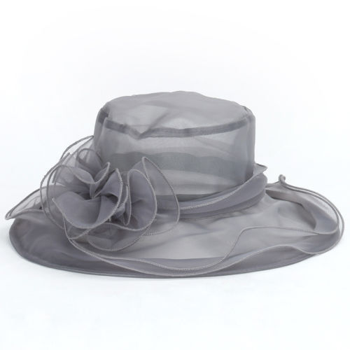 Verkoop Vrouwen Elegante Effen Kleur Bloemen Caps Wedding Kerk Jurk Hoed Emmer Kentucky Derby Zon Hoeden