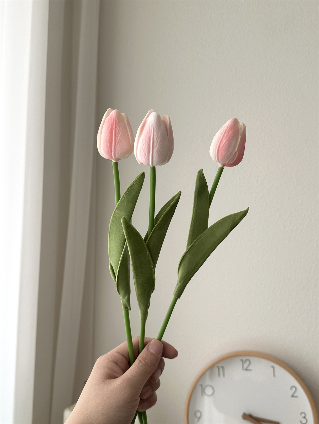 Tulip imitation flower home decoration decoration floral art bedroom decoration immortal bouquet: Light Pink