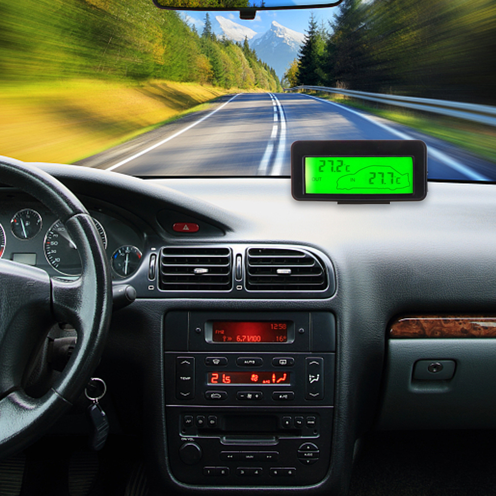Termómetro Digital para coche, dispositivo con pantalla LCD, para interior y exterior, con Cable de 1,5 m, 12V