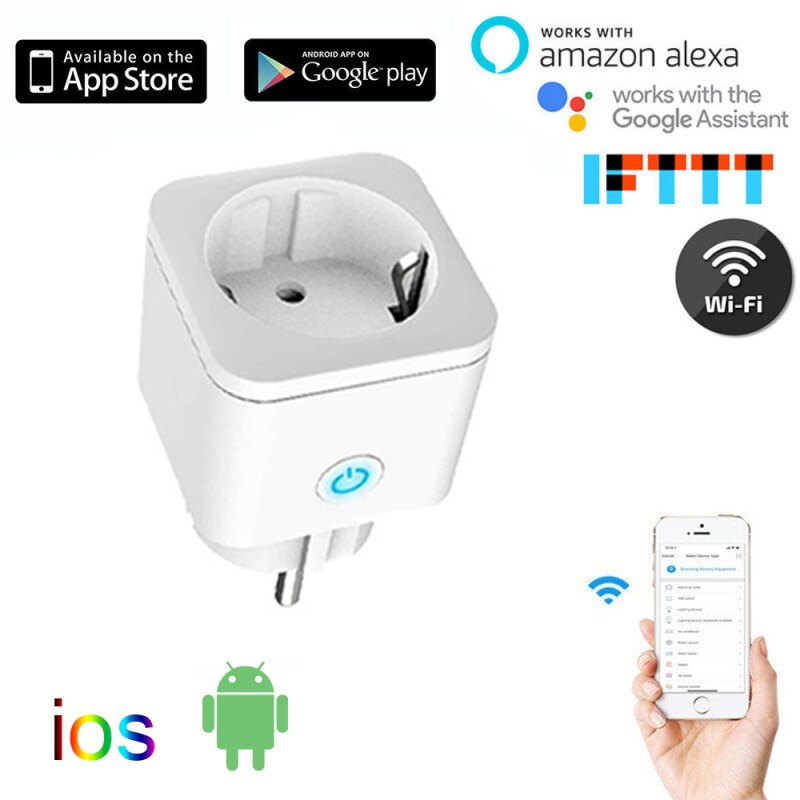 Smart Wifi Power Plug with Power Monitor Smart Home Wifi Wireless Socket Outlet Electrical Equipment Supplies Electrical Sockets