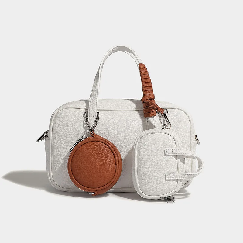 Mode Boston Bowlingtas 2025 Vrouw Composiet Tas Multifunctionele Moeder-en-kind Tas Retro Schouder Messenger Bag: Blauw