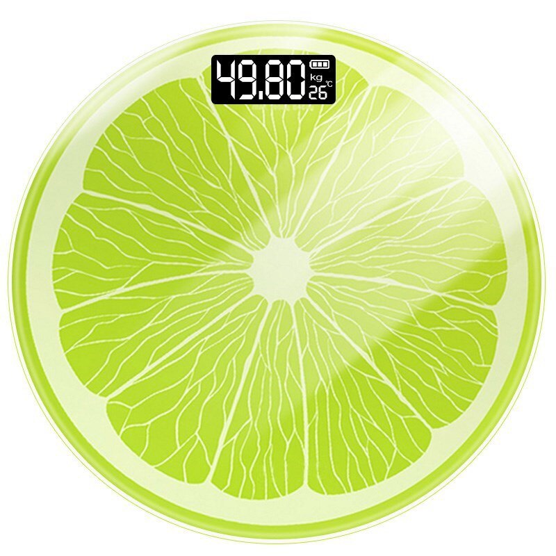 lemon Pattern 0.2-180KG Bathroom Scale USB Electronic Digital Weight Scale Body Fat Household Weighing Balance Weight Scale: USB charging