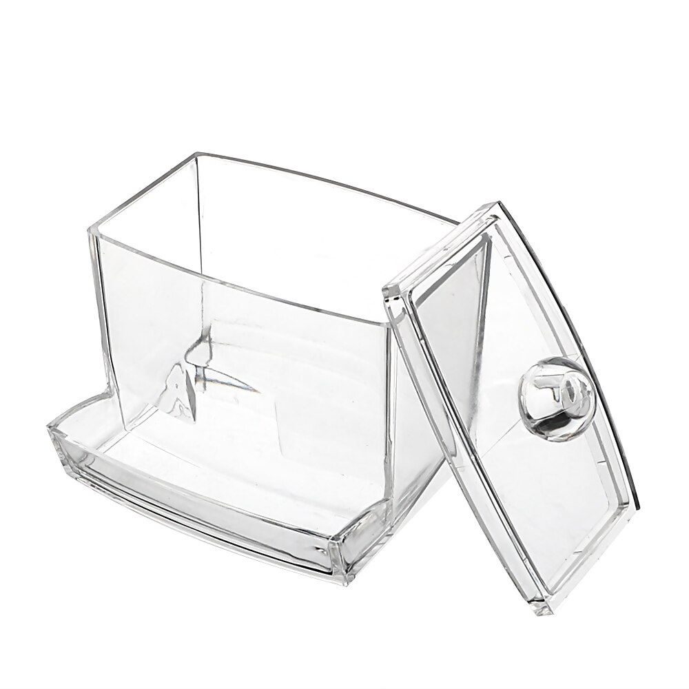 Desktop Storage Boxes Crystal Acrylic Cotton Swabs Storage Box For Cosmetics Sample Lipstick Cotton Pads Transparent