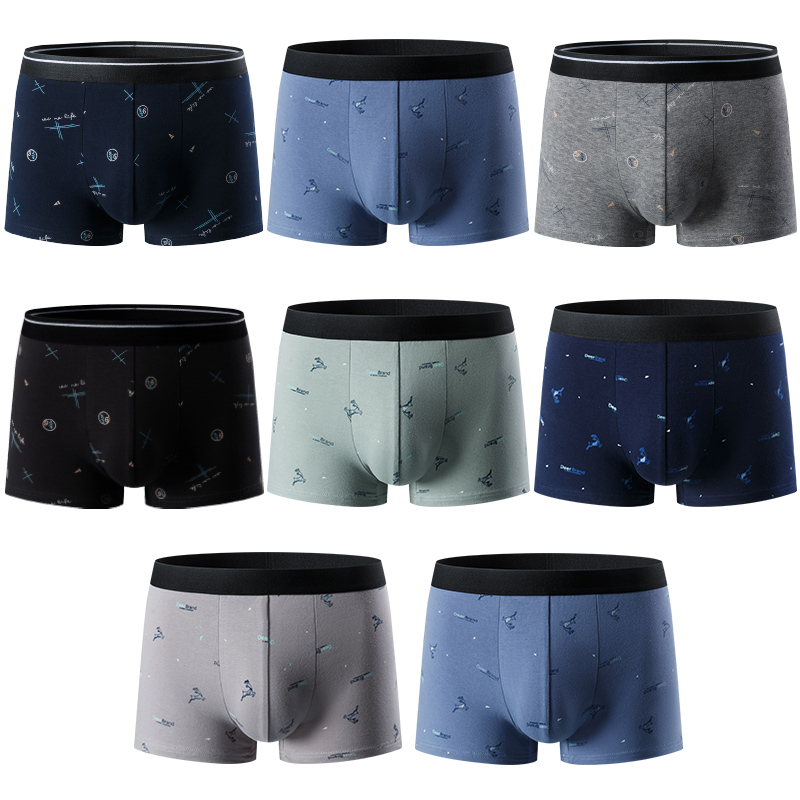4 peças moda masculina impresso boyshort confortável plus size 5xl6xl roupa interior juvenil calções de praia cintura elástica roupa interior