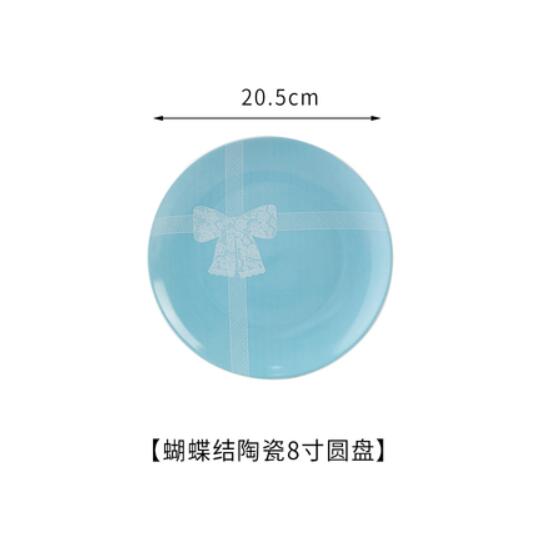 Blau spitze bogen-knoten Rosette Knochen China flache platte tiefe schüssel platte Weiß porzellan Hochzeit Geburtstag Präsentieren: 20..5