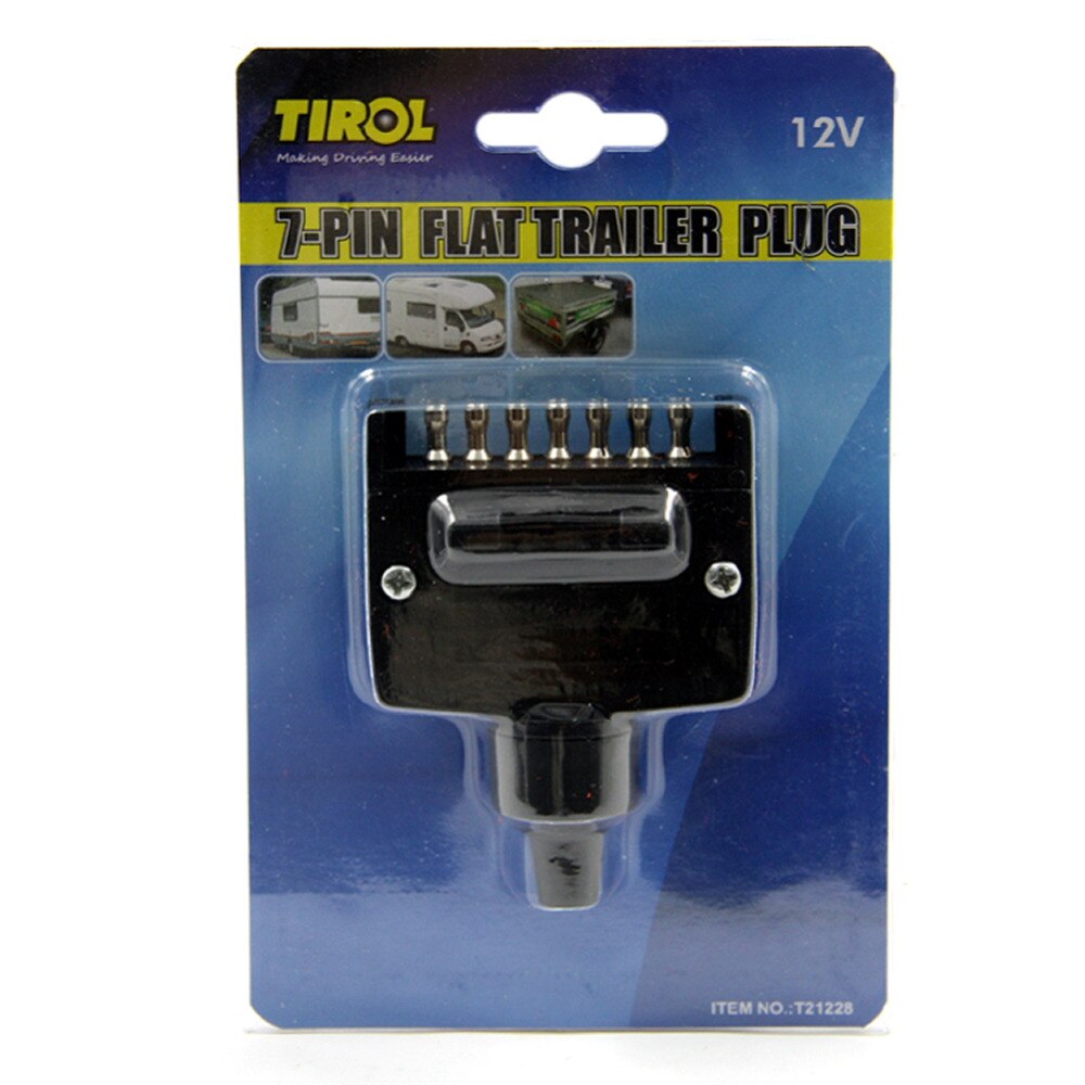 Tirol  t21228a 7- -polet flad trailerstik lysstik 12v 7- vejs han trailer adapter campingvogn rv båd lastbil