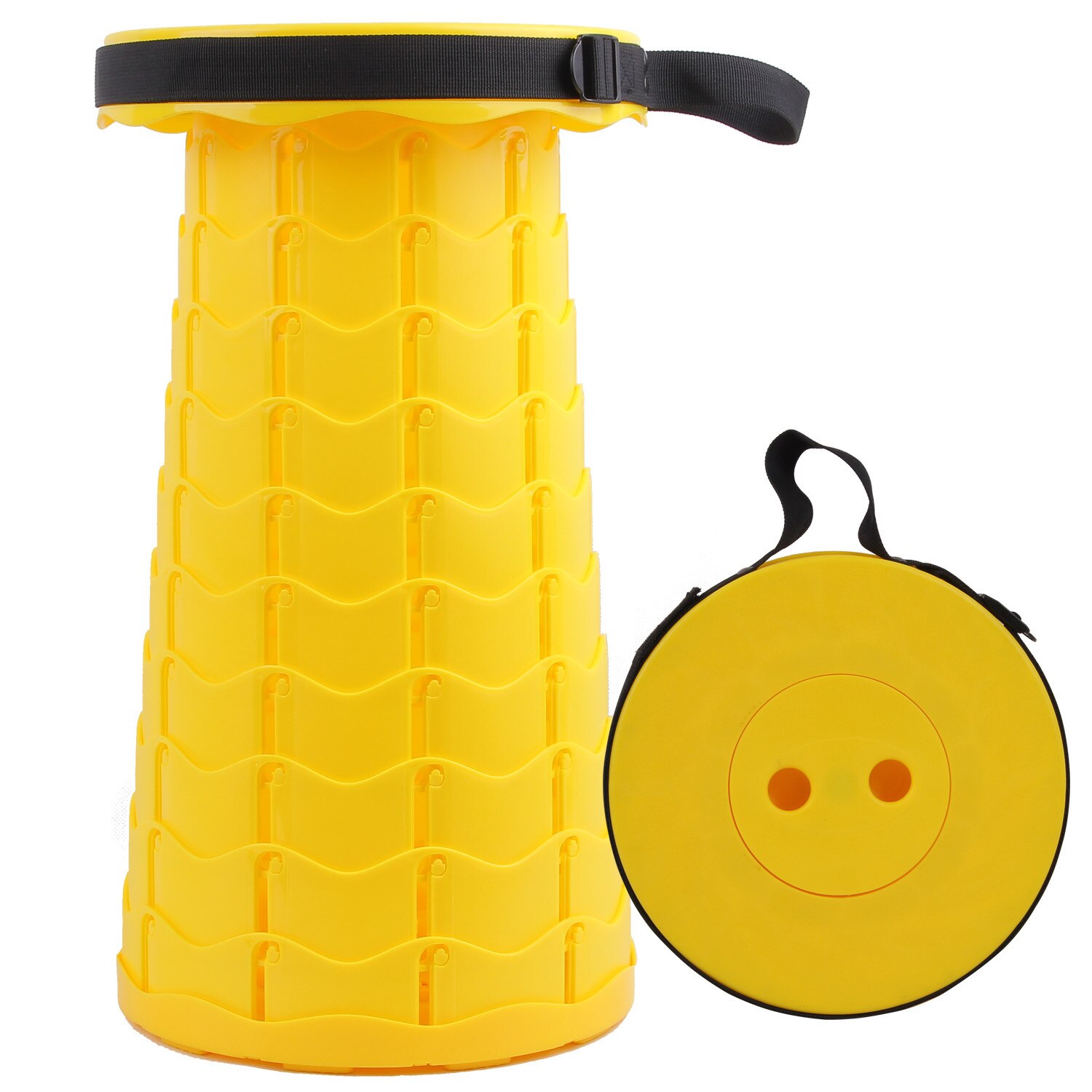 Outdoor Camping Stretchable Kruk Rekbaar Draagbare Plastic Kruk Rekbaar Stoel Vissen Opvouwbare Kruk: yellow