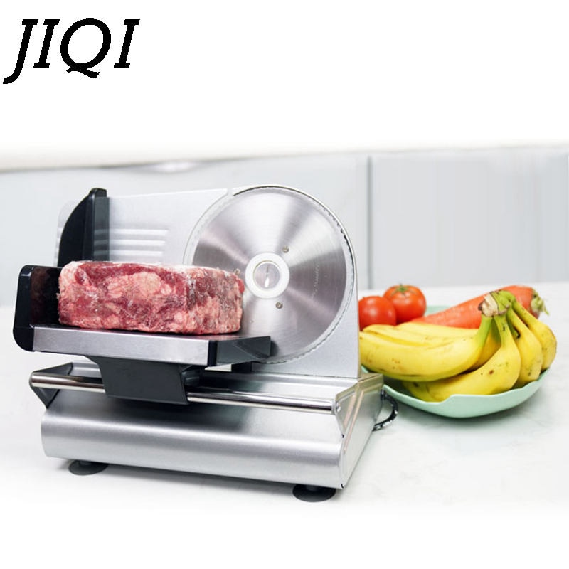 JIQI-máquina de cortar carne eléctrica para el hogar, rebanador de pan, verduras y frutas, cortador para carne de cordero congelada, 110V/220V