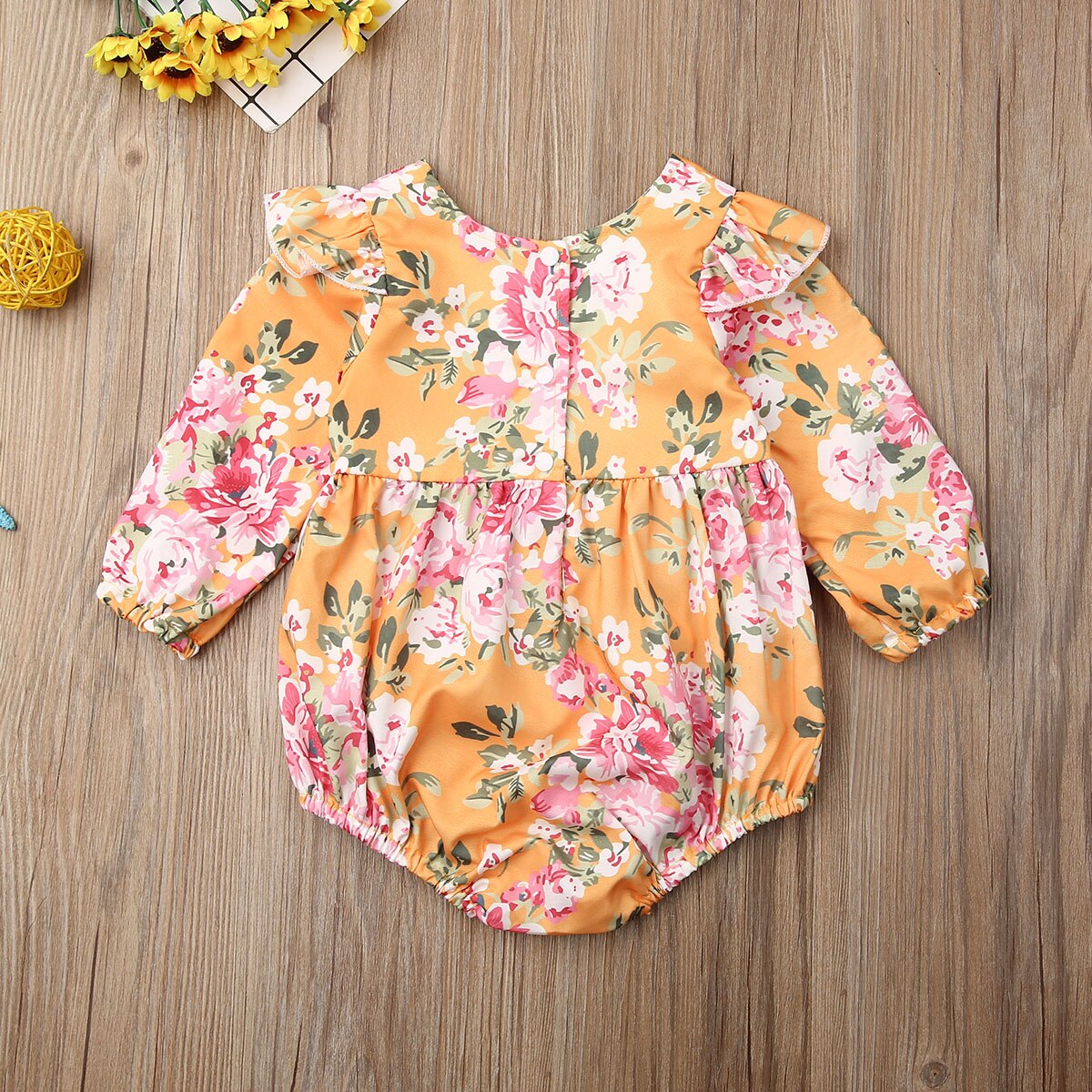 Peuter Baby Meisjes Lange Mouw Bloem Bodysuit Herfst Zoete Bloemen Jumpsuit Katoenen Kleding Katoen Playsuit