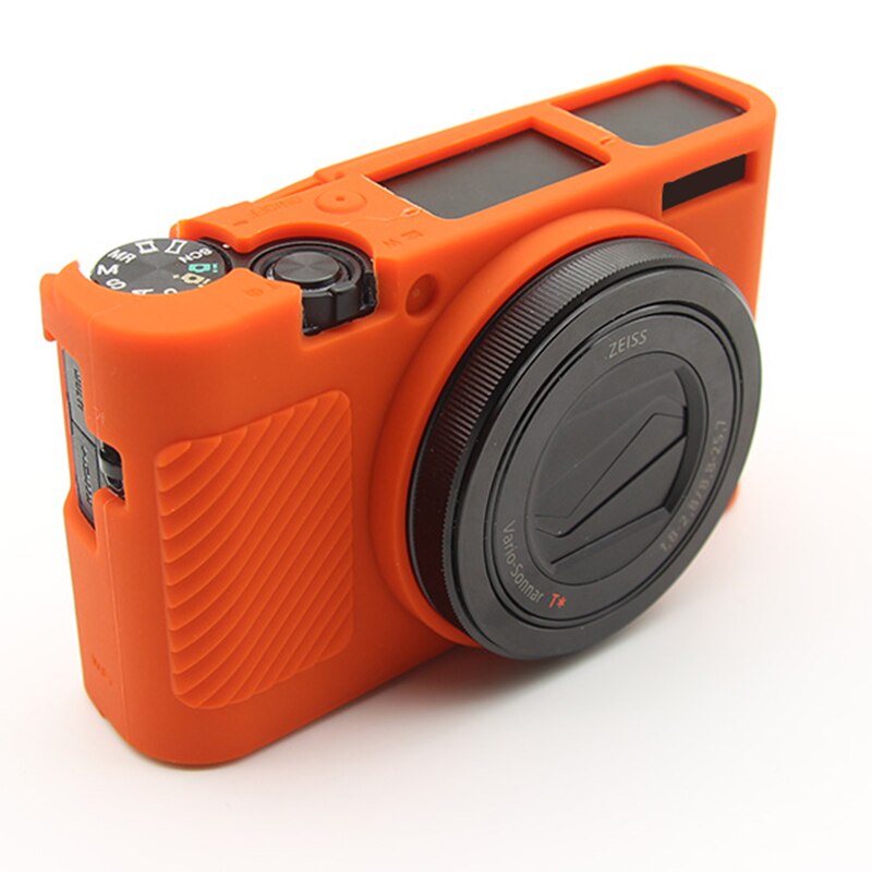 Zachte Siliconen Camera Protector Case Rubber Body Cover Bag Skin Voor Sony RX100 I Ii Iii Iv V M1 M2 m3 M4 M5 M6 M7 Camera Tas Top: Orange