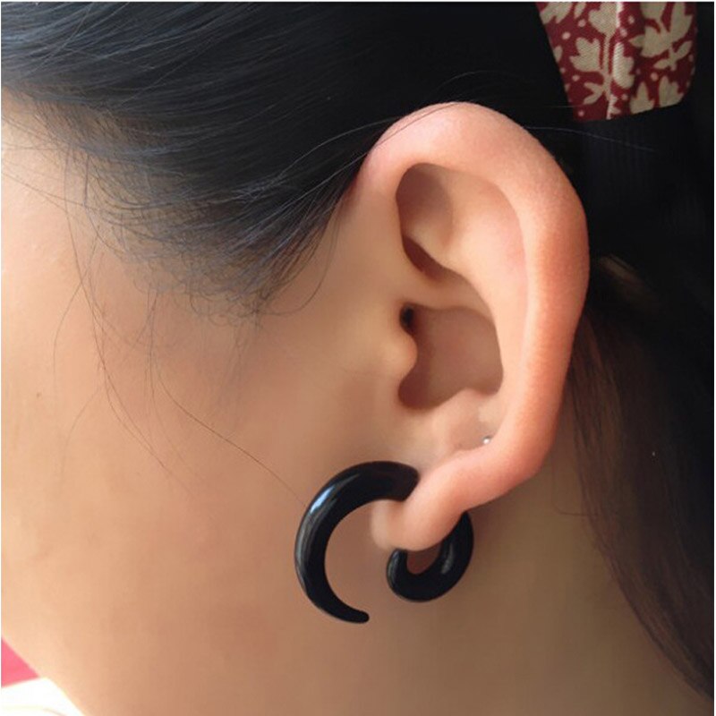 Bijoux de Corps Tire-bouchon Spirale Acrylique - 2pcs Boucles d'Oreilles Piercing