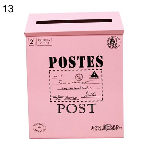 ! Retro Metal Mailboxes Wall Mounted Mail Box Mailbox Bucket Newspaper Letter Box Post Garden Decoration Supplies: 13