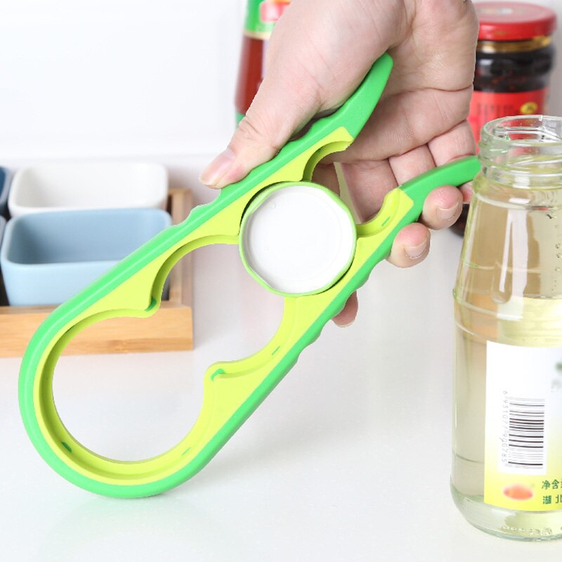 4 in 1 kalebasvormige deksel potopener schroefdop pot blikopener handmatige antislip draaidop flesopener keukengadget