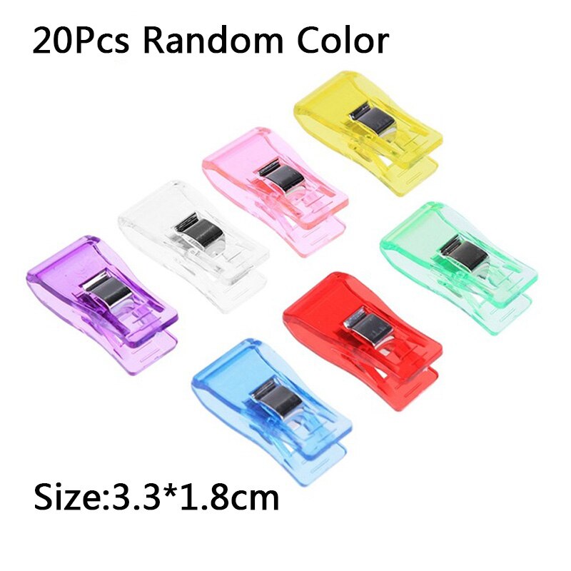 20 stk syning strikning beklædnings clips plast vidunder tøj clips holder til gør-det-selv patchwork stof quilting håndværkssyning strikning: 3.3 x 1.8cm
