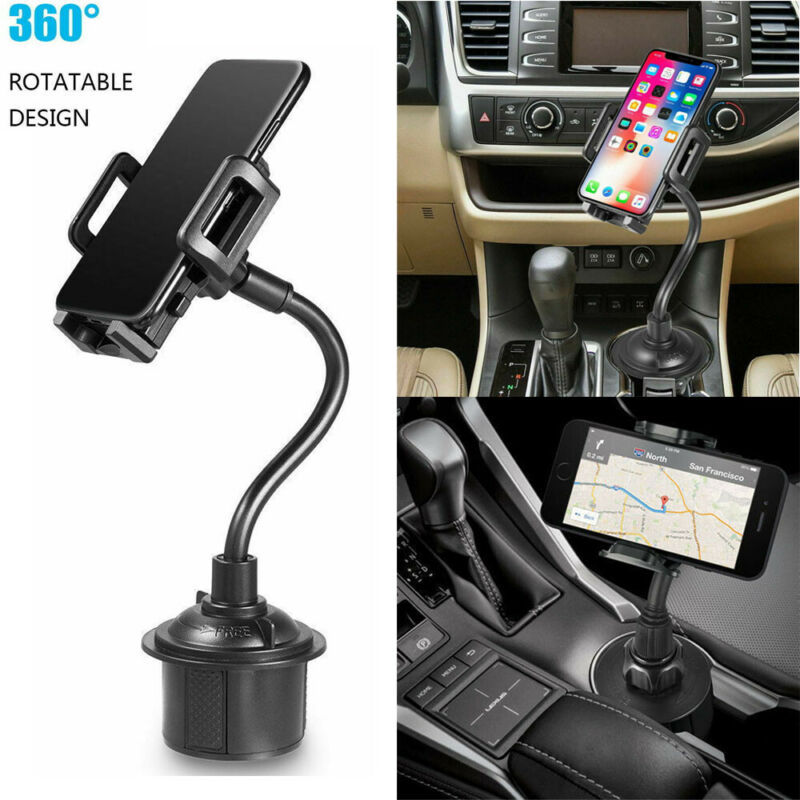 Universal Car Mount Adjustable Gooseneck Cup Holder Cradle For Cell Phone GPS Automobiles Interior Bracket Stand Mounts