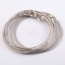 -100pcs 1mm 18inch Gray stainless steel wire necklace cord collar choker screw clasp Jewelry Findings