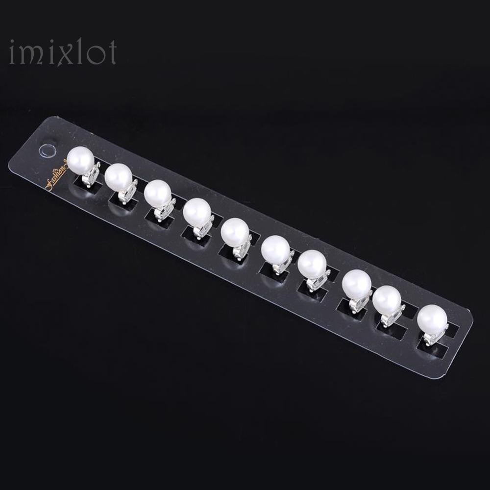 Imixlot 10Pcs Prinses Kristal Strass Parel Haar Clips Gerecht Gemaakt Haarspeld Voor Vrouwen Bruid Bruiloft Sieraden Accessoires Groo