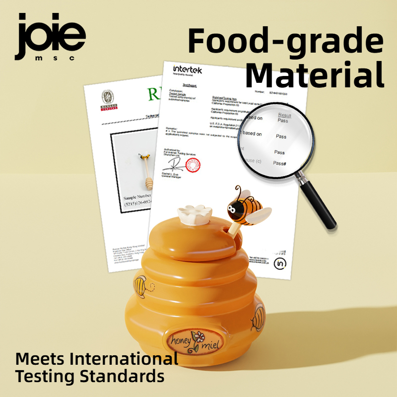 Joie Ceramic Beehive Honey Pot And Wooden Dipper Honey Jar With Lid Honey Stir Bar For Honey Jar Supplies Kitchen Accessories