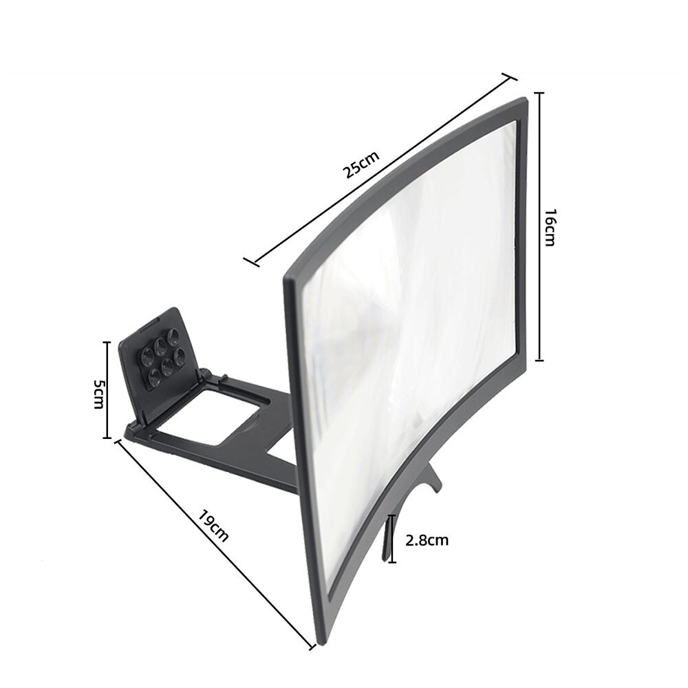 12inch Portable Mobile Phone Curved HD Screen Amplifier Magnifying HD Screen Bracket Magnifier for iPhone Samsung Xiaomi Phone