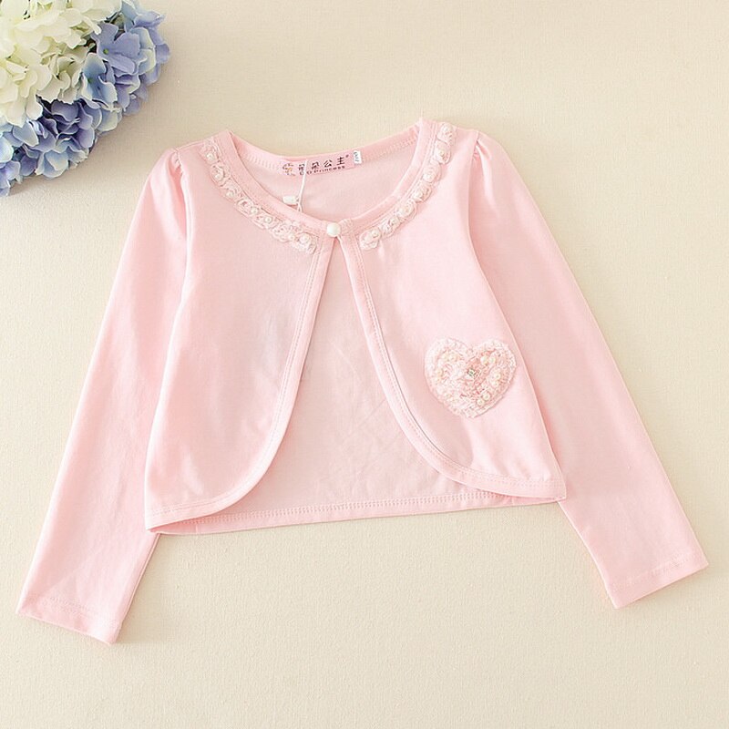 Holapinna småbarn jenter bomull cardigan barn langermet prinsesse jakke blomster jenter fest sjal baby kort rushguard kåpe 1-8y
