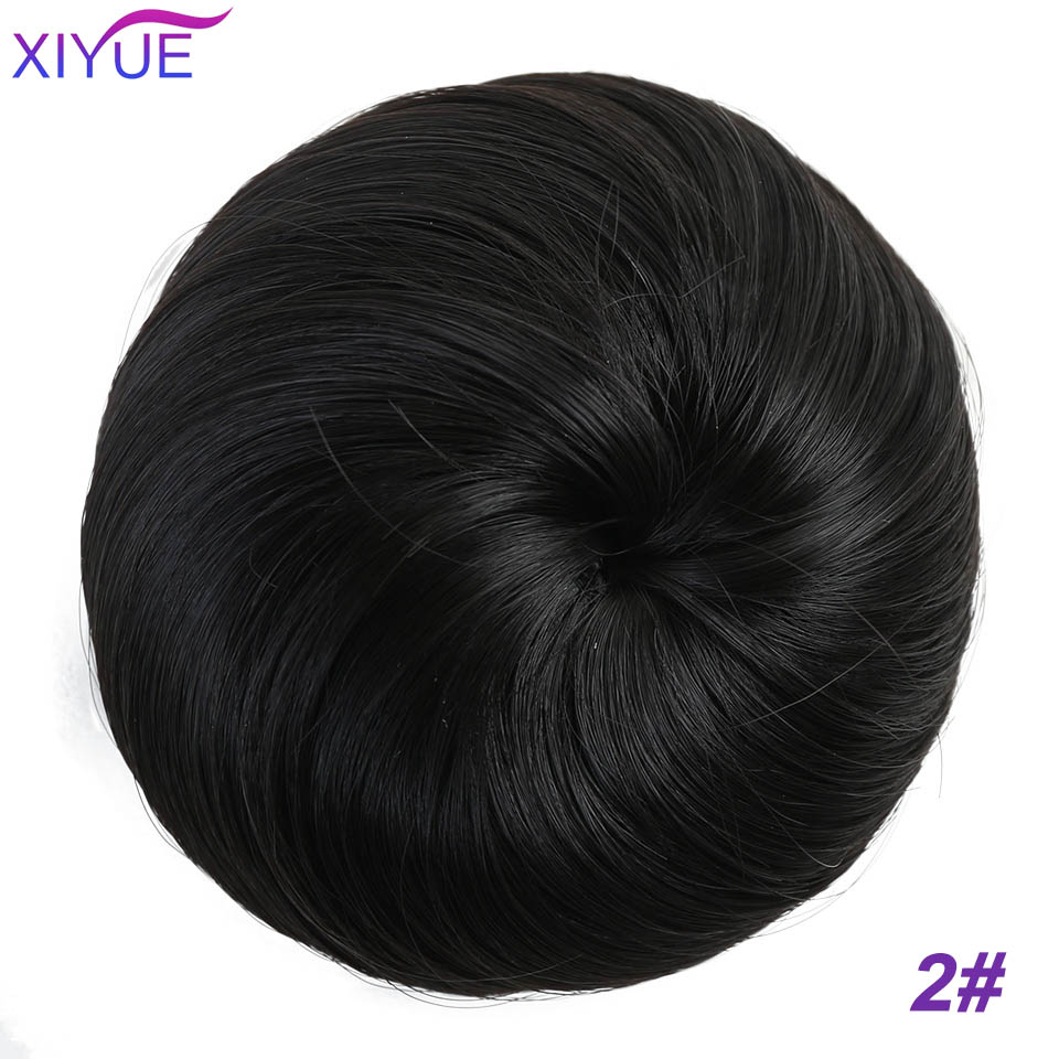 Syntetisk chignon donut gary brun farve hår bollepude elastisk hår reb gummibånd hårforlængelser på hestehale