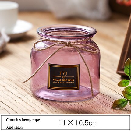 Vazen Glas Transparant Nordic Woondecoratie Nordic Eenvoudige Brede Vazen Droge Bloem Vaas Woonkamer Decoratie Bruiloft Decor: pink S