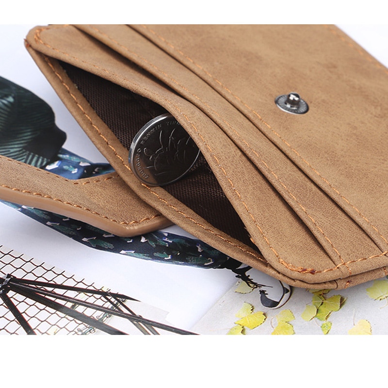 Baellerry – porte-cartes très fin en cuir mat pour hommes, petit porte-cartes de de styliste, Vintage, étui pour cartes de crédit