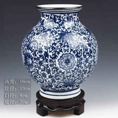 Blau und Weiß Porzellan Vasen Verriegelung Lotus Blume Keramik Vase Hause Dekoration Jingdezhen Blume Vasen R1842: Grün