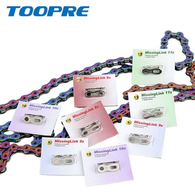 TOOPRE Bicycle Chain MissingLink 6 7 8 9 10 11 Speed Quick-Link Steel Ultra Light Silver 28g For KMC SHIMANO Chains