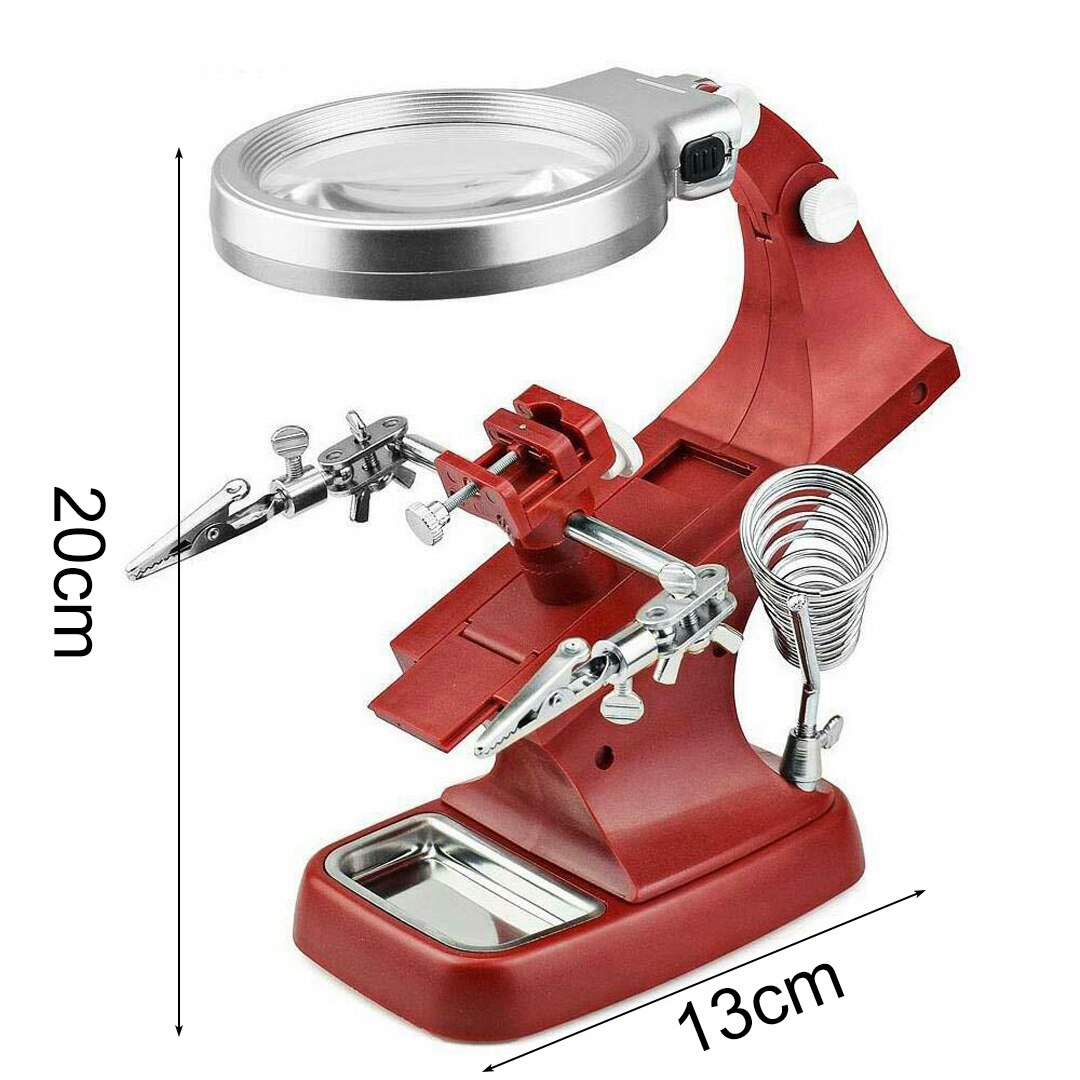 1 Set Magnifier LED Soldering Helping Station Adjustable Soldering Iron Holder Clamp Welding Accessory Equipment