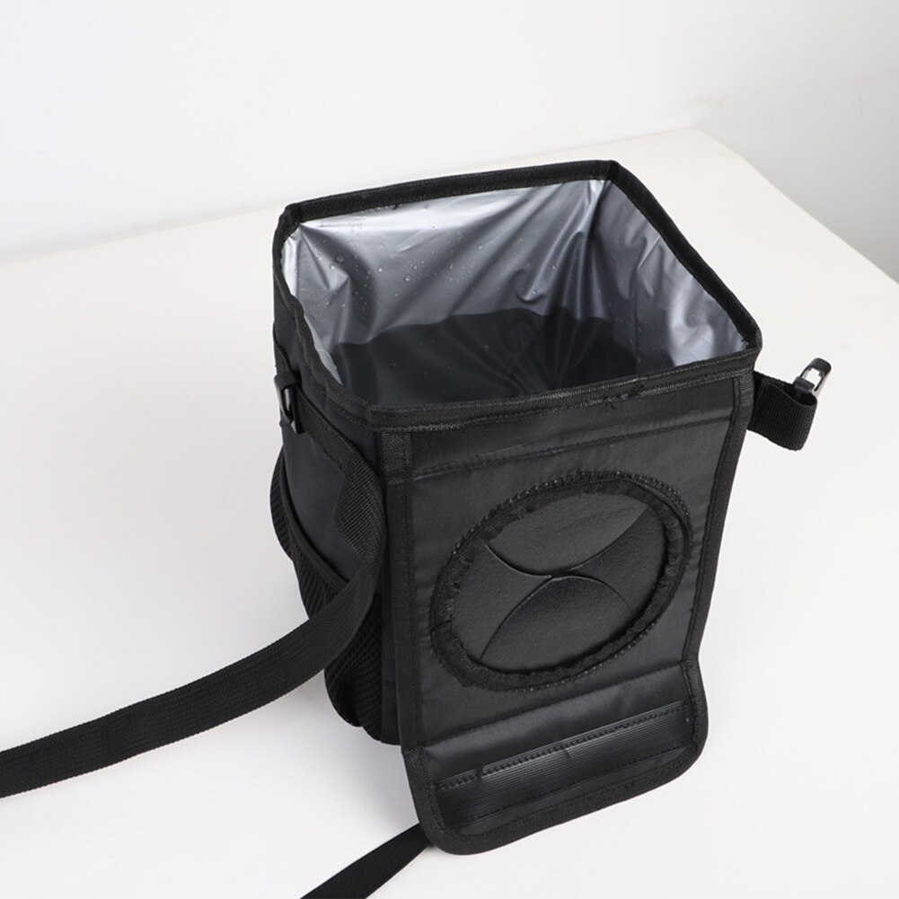 Car Garbage Bin Durable Folding Trash Can Travel Seat Back Portable Black Storage Universal Leak Proof Oxford Cloth Bin