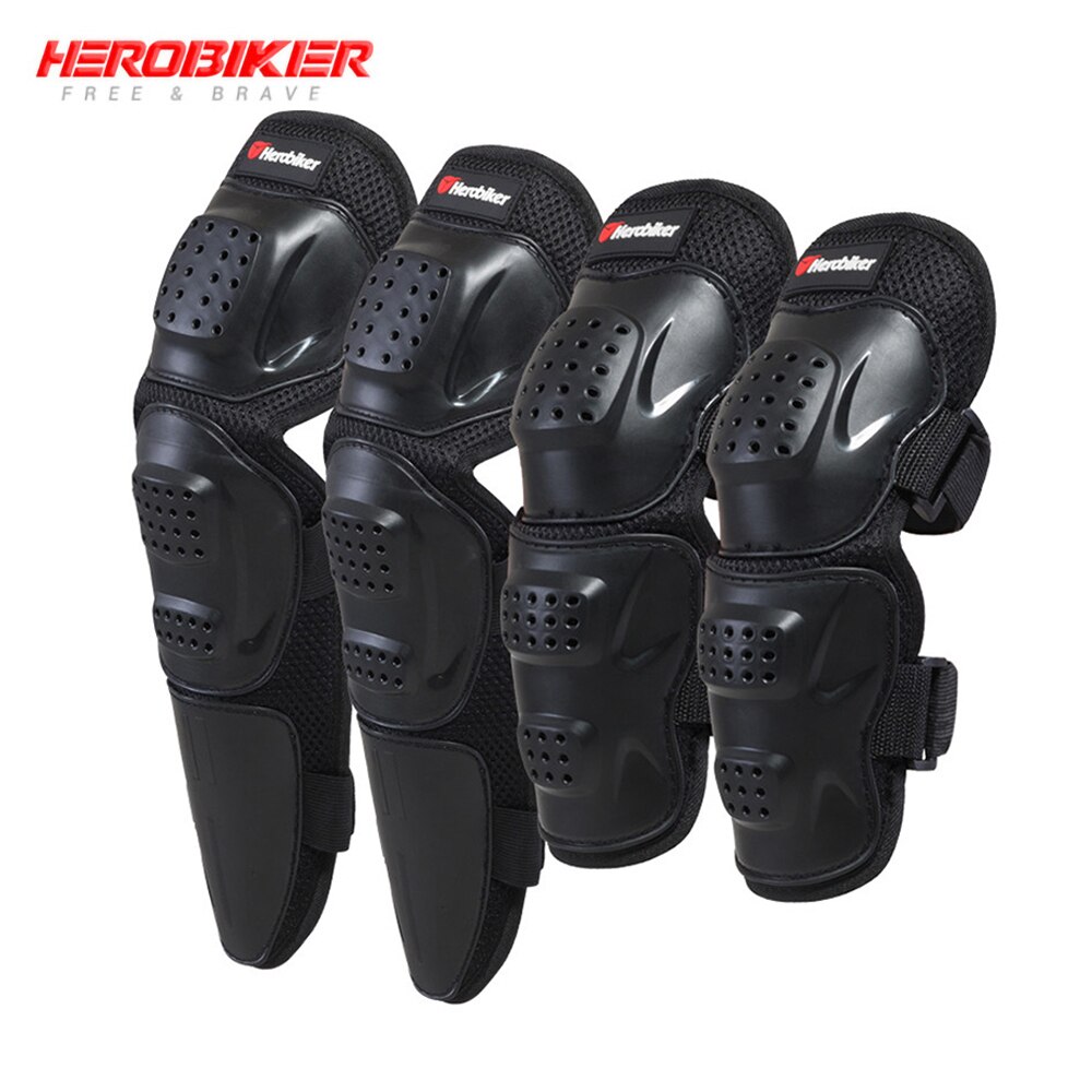 HEROBIKER Motorcycle Knee Pads Motocross Knee Protector Guard Moto Knee Protector Protective Gear Motorbike Ridng Knee Black