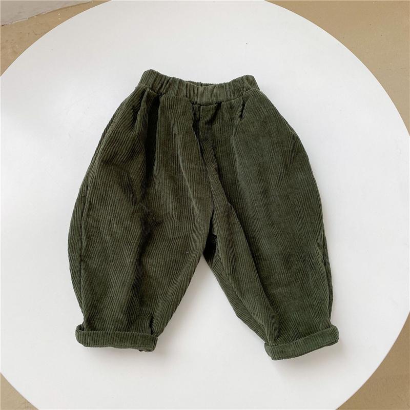 Kinderen Pure Kleur Corduroy Broek Jongens En Meisjes Zachte Losse Comfortabele Radijs Broek