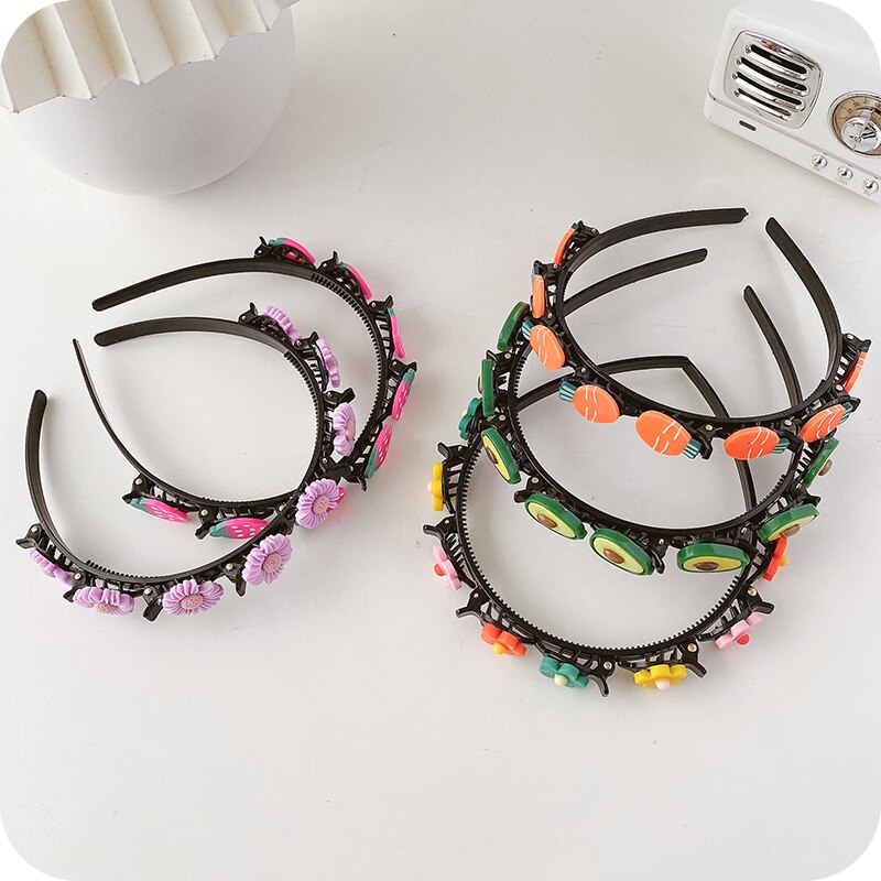 Kinderen Leuke Bloem Gevlochten Haarband Gebroken Haar Artefact Meisjes Niet Pijn Haarspeld Hoofdband Haarspeld Hoofdtooi Vrouwelijke