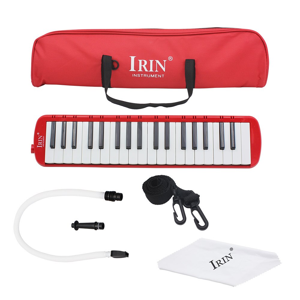 37 Keys Piano Melodica Pianica Musical Instrument with Carrying Bag for Students Beginners Kids: Red