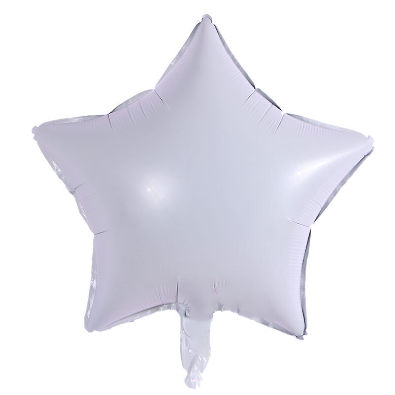 Sorte femvinklede aluminiumsballoner 18 tommer hvide hjerteformede folie ballonfest bryllupsdekorationbørn: Hvid stjerne
