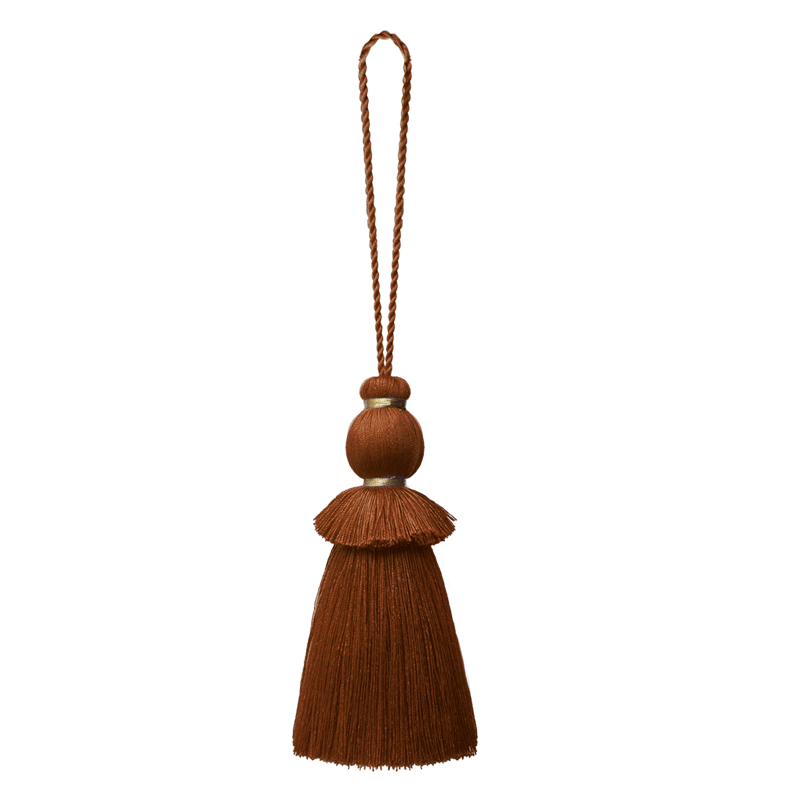 Borlas de cortina, borlas suaves y elegantes hechas a mano con lazo para cordón, accesorios DIY para almohadas de perilla de puerta de cortina.: Castaño