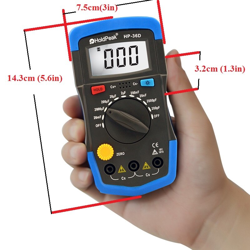 HoldPeak HP-36D Capcitance Meter Handheld Capacimetro Manual 1999 Counts Capacitor Electronic LCD Capacitance Multimeter Tester