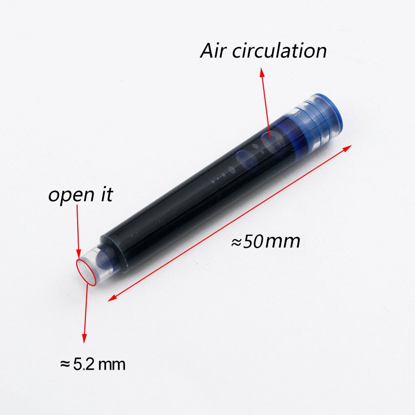 5PCS Disposable Black Blue Business Fountain Pen Ink Refills Universal Replaceable Ink Sac