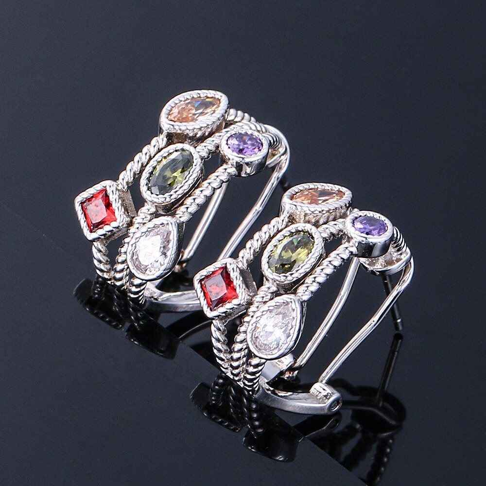 S925 Sterling Zilveren Sieraden Oor Nagels Oor Gesp Retro Hollow Vrouwen Oorbellen Voor Party