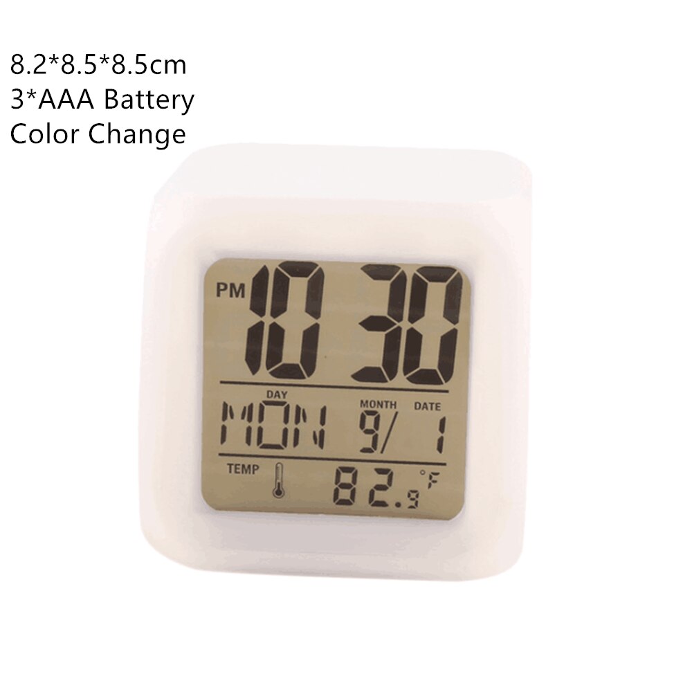 Multifunction LED Mirror wall clock watch clocks Digital Alarm Clock Night Light Mirrored Electronic Snooze Analog Table Clock: colorful