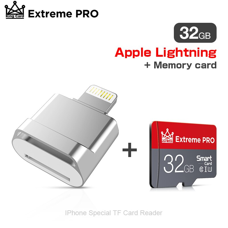 Czytnik kart TF Plug & Play lub przejściówkę ze złącza Lightning na MicroSD Adapter nie ma potrzeby sterownik dla iPhone 6/6s/6Plus/7/7Plus/8/X Usb/Otg/Lightning 2 w 1: 32GB Reader Silver